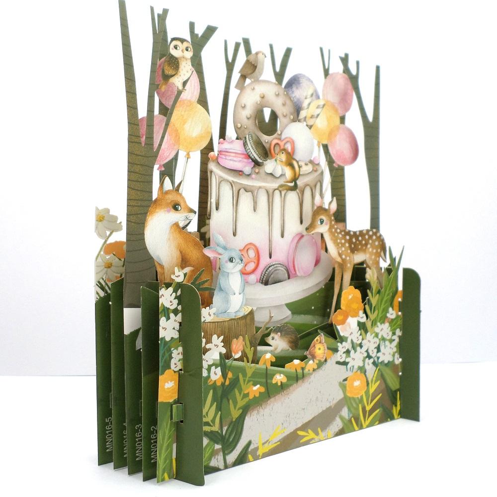 Forest Animals Birthday Cake 3D Pop Up Birthday Greeting Card | Cards